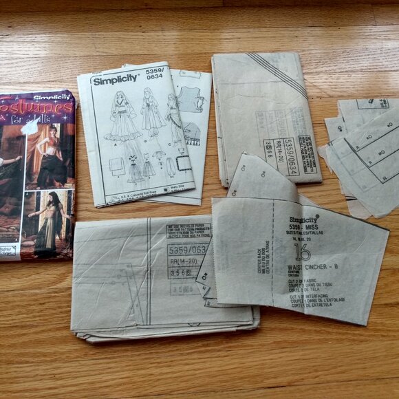 Peasant Blouse Skirt Belly Dancer Costume Sewing Pattern Size 14-20 5359 - Picture 10 of 12